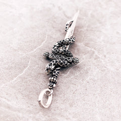 Blackened Sword With Snake 925 Sterling Silver Jewelry