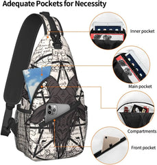 Pentagram Goat Skull Sling Bag Crossbody Travel Hiking Chest Backpack