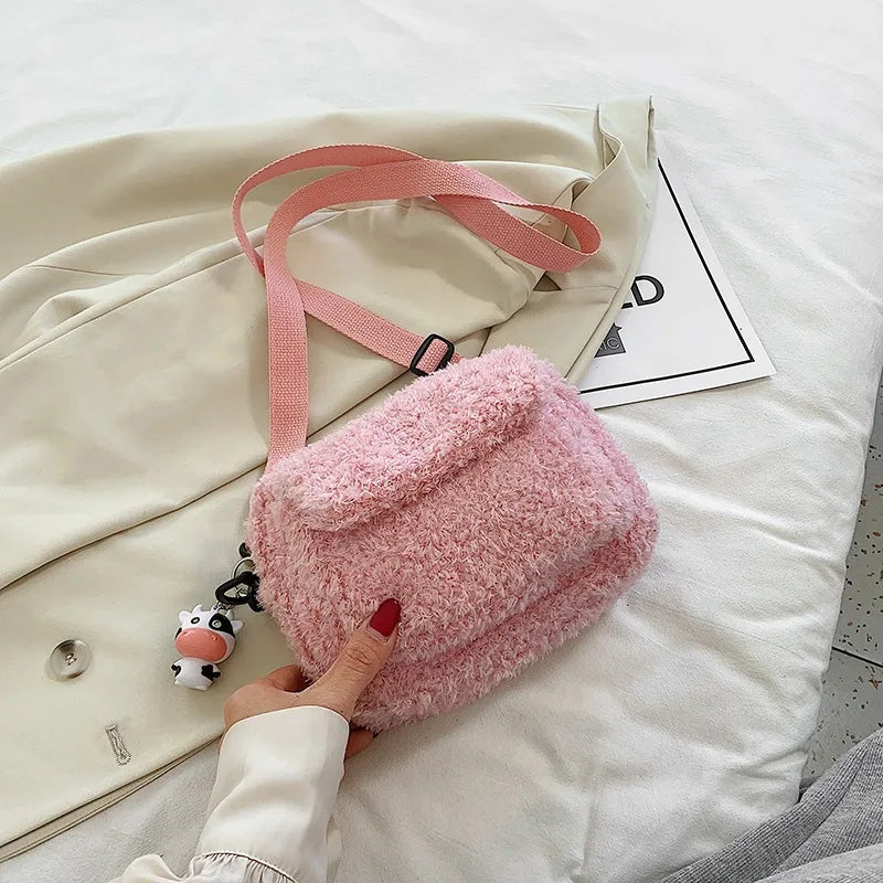 Fluffy Plush Crossbody Bag Women Small Handbags