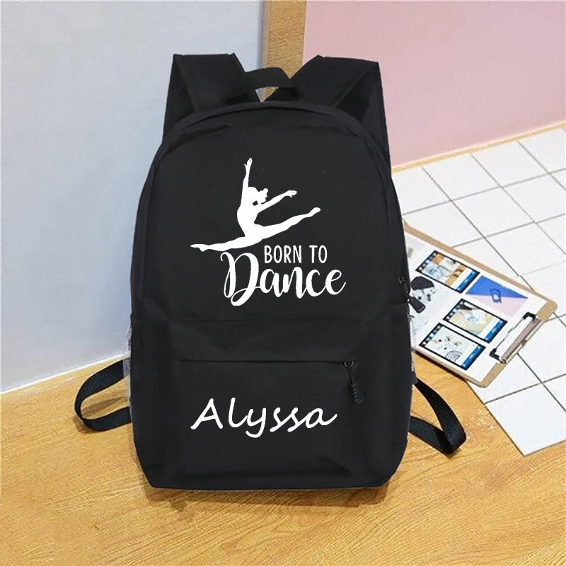 Personalised Ballet Backpack Name Schoolbag Kids Child Teenagers School Dance