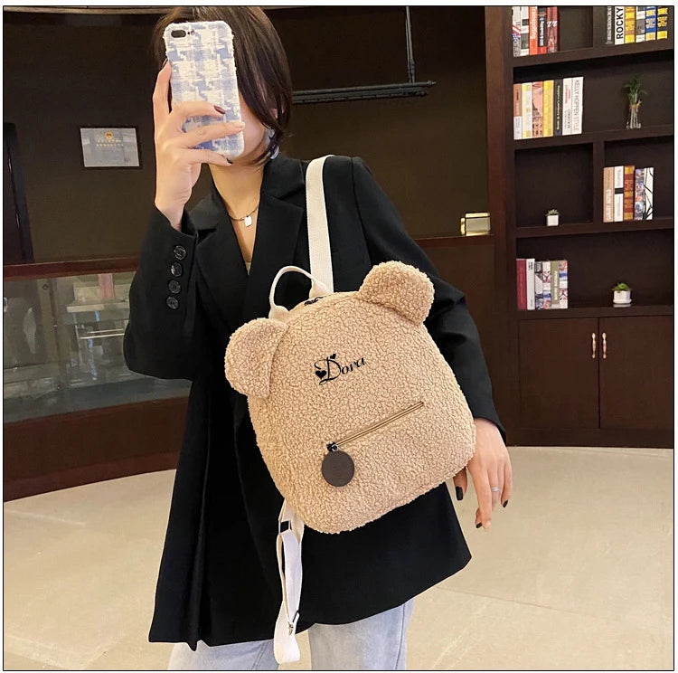 Personalised Bear Backpacks Name Portable Children Travel Rucksack