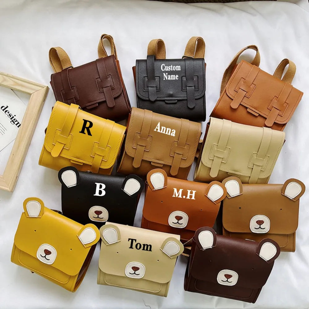 Embroidery Bear Toddler Bag Kids Mini School Animal Crossbody Bag