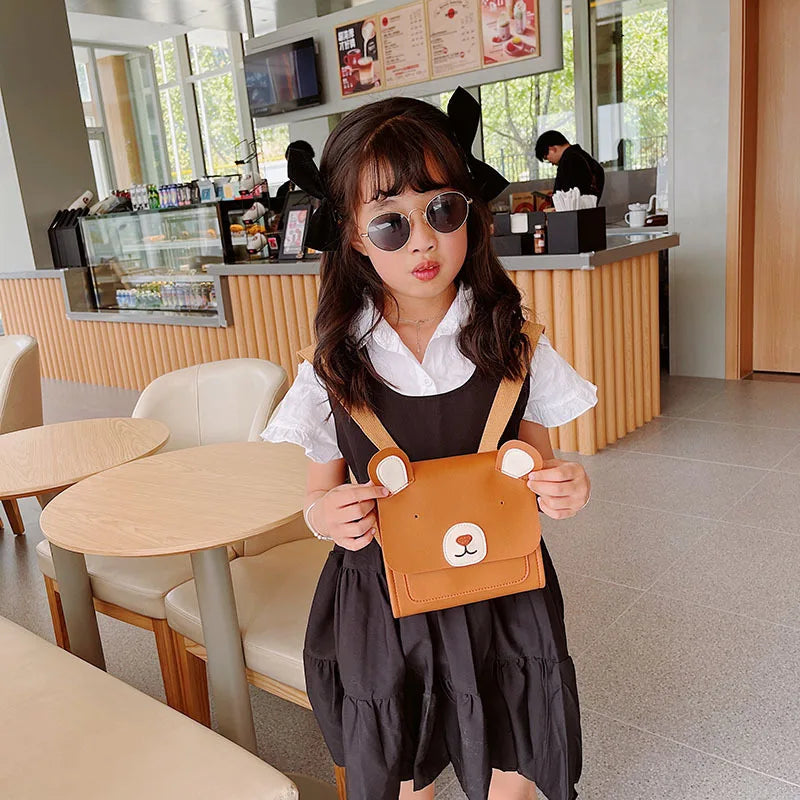Embroidery Bear Toddler Bag Kids Mini School Animal Crossbody Bag