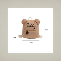 Personalised Name Embroidered Initial Backpack Bear Shaped Shoulder Bag