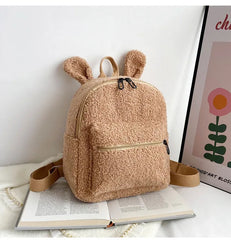 Personalised Name Embroidered Initial Backpack Bear Shaped Shoulder Bag