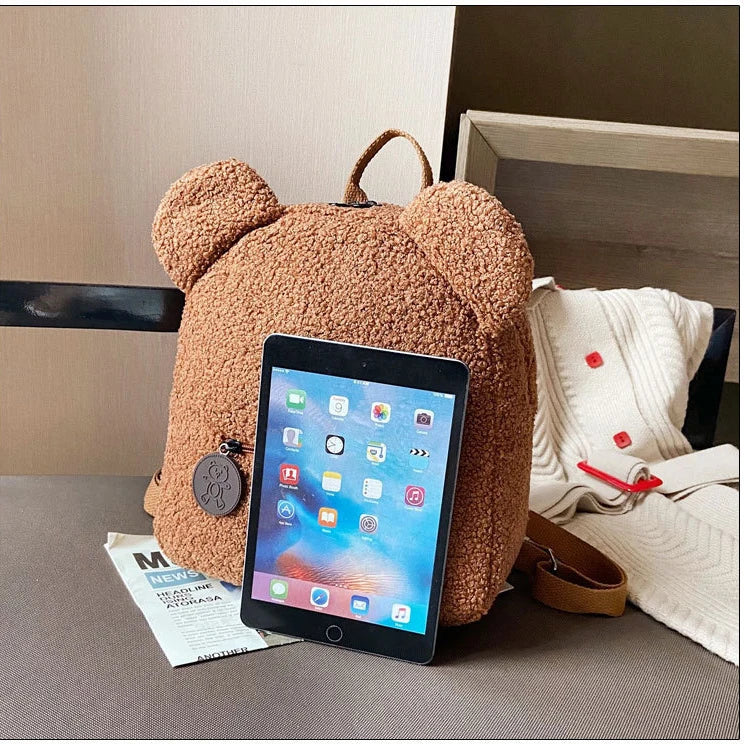 Personalised Plush Bear Backpack for Girls with Your Name