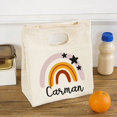 Personalized Rainbow Name Lunch Bag for Women Kids