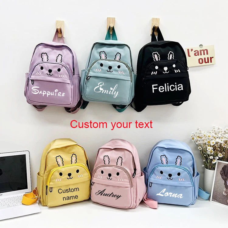 Personalised Toddler Backpack for Girls Cartoon Rabbit Ears Girl Kids Backpack