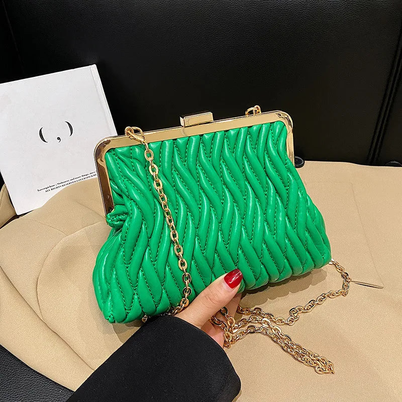Personality Women Small Clip Bag Handbag Boutique Crossbody Bag