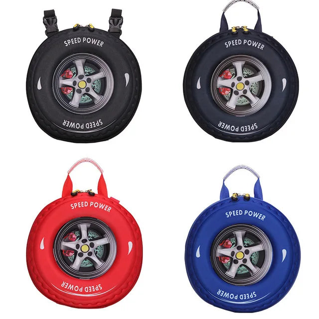 Creative 3D Tire Bag Kids Cartoon Backpack