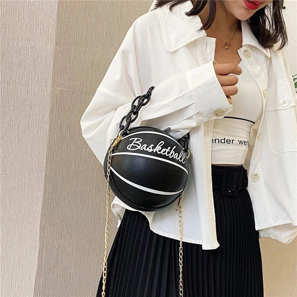 Female Pink Basketball Bag Ball Purses For Teenagers Women Shoulder Bags