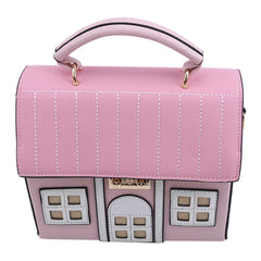 House Shaped Leather Women Handbags Creative Girl Crossbody Bag