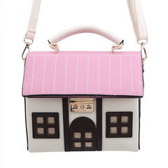House Shaped Leather Women Handbags Creative Girl Crossbody Bag