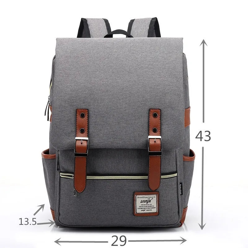 Retro Canvas Outdoor Travel Backpack Air Cushion Belt ZF10163