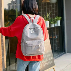 Striped Velvet Large-capacity Couple High School Student Backpack