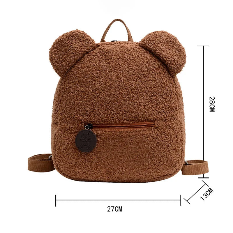 Personalized Bear Backpacks Kid's Lightweight Plush Preschool Bag
