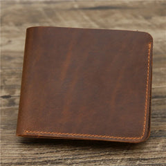 Engraved Minimalist Leather Mens Wallet