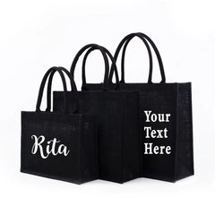 Personalized Bridesmaid Large Beach Bag Burlap Shopping Bags