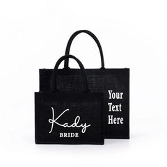 Personalized Bridesmaid Large Beach Bag Burlap Shopping Bags