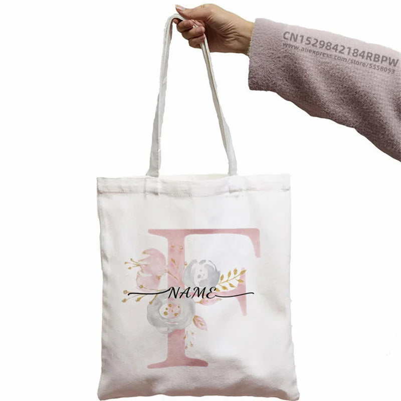 Personalized Bridesmaid Tote Bag Maid of Honor Name Handbag Wedding Shoulder Bag