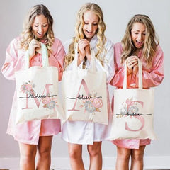 Personalized Bridesmaid Tote Bag Maid of Honor Name Handbag Wedding Shoulder Bag
