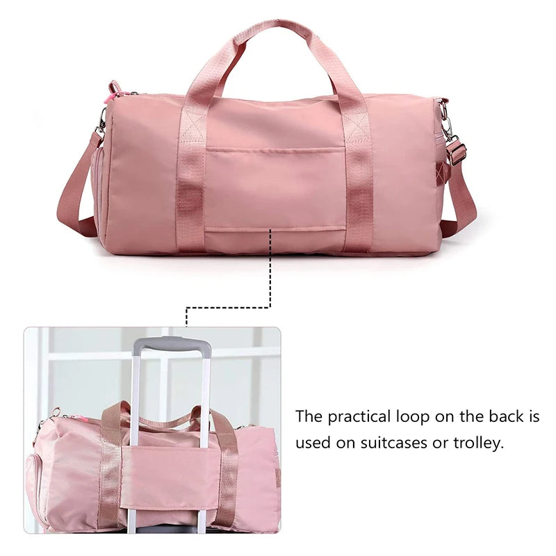 Personalized Duffel Bag Embroidered Gym Travel Wet Dry Pockets Shoe Compartment