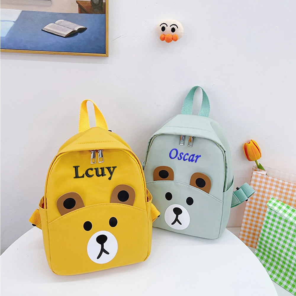 Personalized Embroidery Backpack with Any Name - Bear Shaped Shoulder Bags