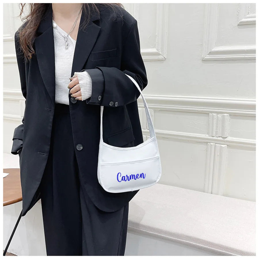 Personalized Embroidery Messenger Bag Women's Literary Bag