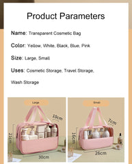 Personalized PVC Translucent Cosmetic Bag Large Capacity