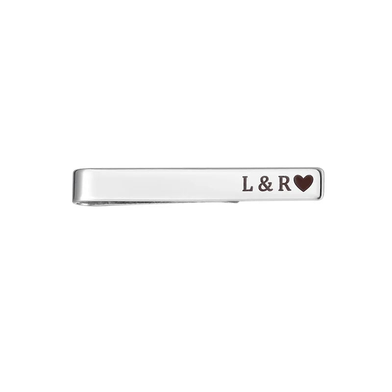 Custom Engraved Stainless Steel Tie Clip for Men - Personalized Wedding Gift