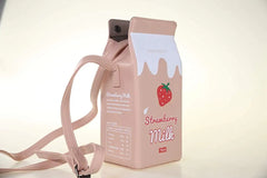 Strawberry Milk Carton Print Shoulder Bag