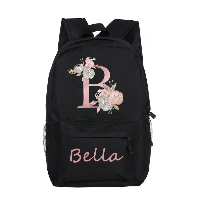 Personalized Girls School Bags Letter with Name Print Backpack