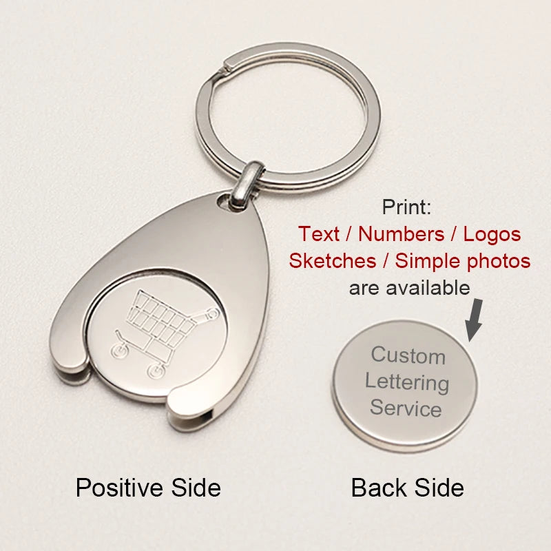 Personalized Keychain Lettering Shopping Cart Pluggable High Key Chain