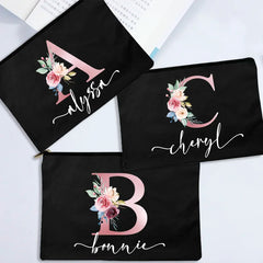 Personalized Makeup Bag Letter Print Organizer Wedding Party Bride Storage Pouch