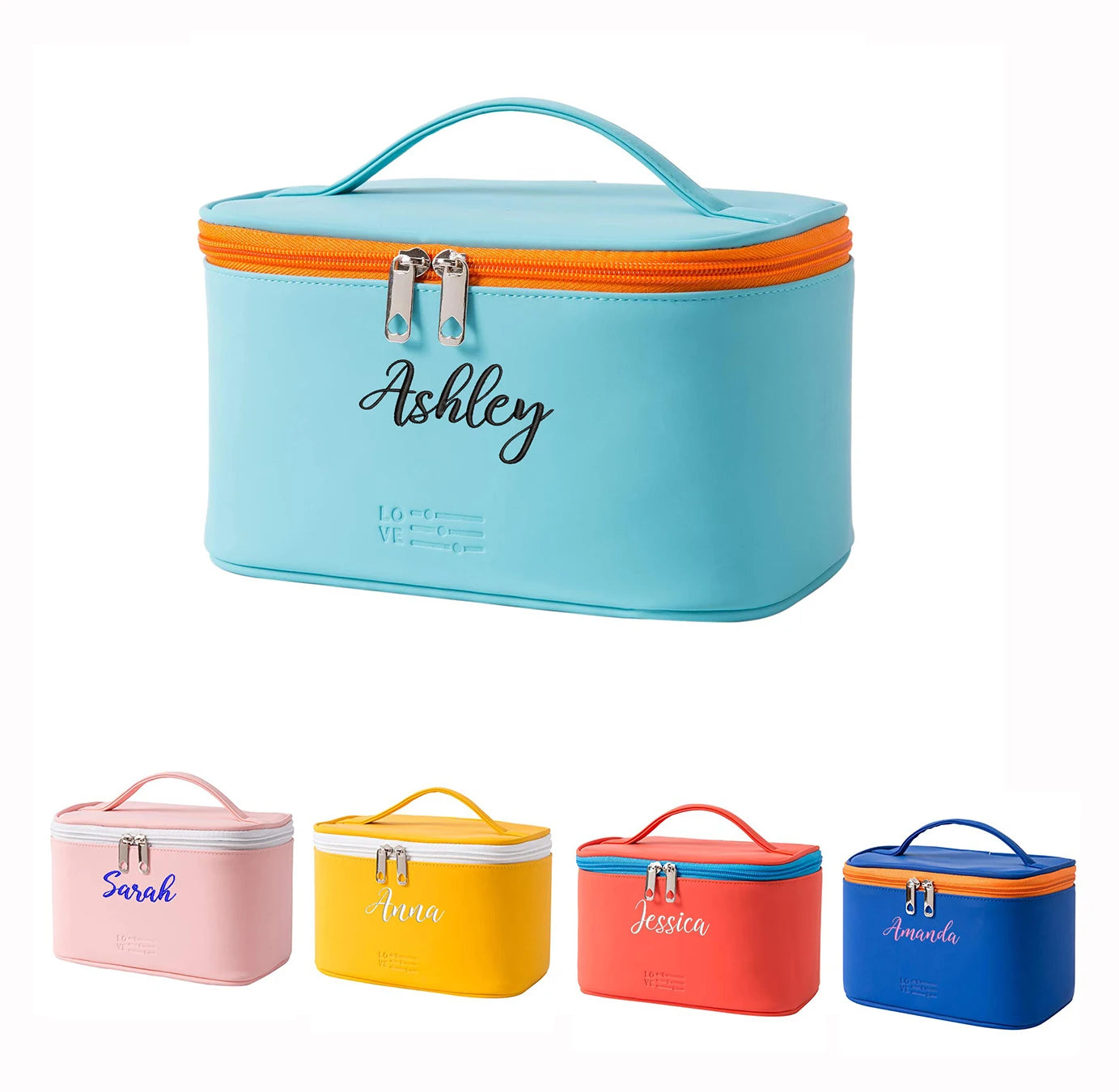 Personalized Embroidered Makeup Bag for Women, Waterproof, Gift for Brides