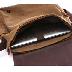 Embroidered Name Men's Messenger Bag Canvas School Bag