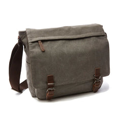 Embroidered Name Men's Messenger Bag Canvas School Bag