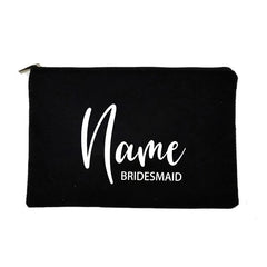 Personalized Name Bridesmaid Cosmetic Bag Bachelorette Party Makeup Bag
