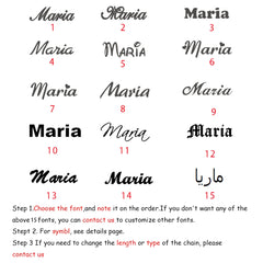Initial Letter Mama Name Necklace Adjustable Chain Custom Christmas Card