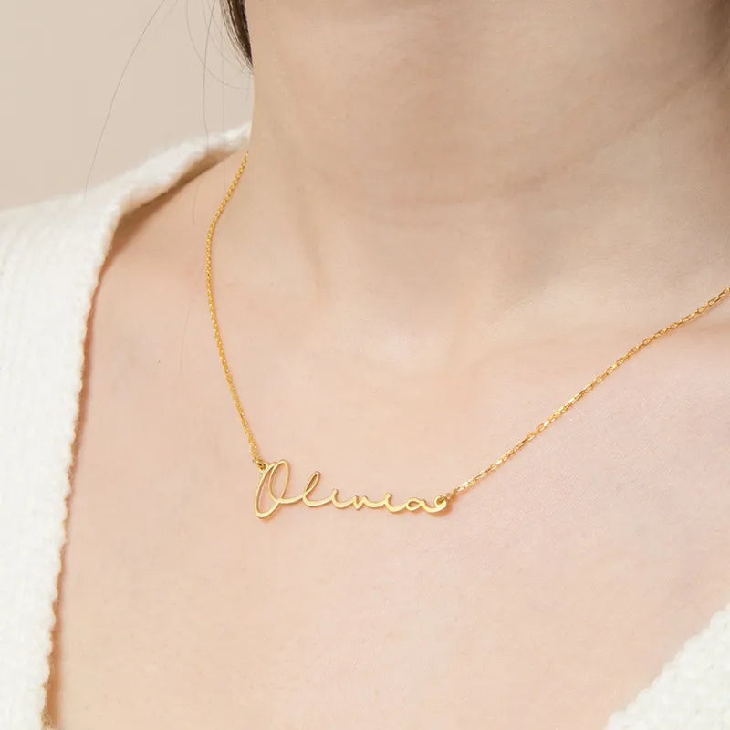 Initial Letter Mama Name Necklace Adjustable Chain Custom Christmas Card