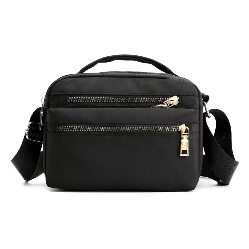 Embroidered Nylon Cross-Body Bag Waterproof Small Square Bag