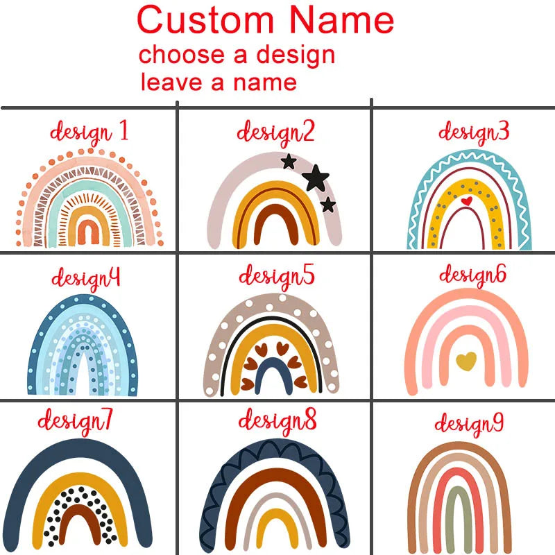 Personalized Rainbow Pencil Bag with Name Student Storage Case