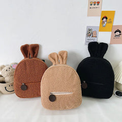 Personalized Plush Bear Backpack Winter Portable Kids Travel Shopping Storage