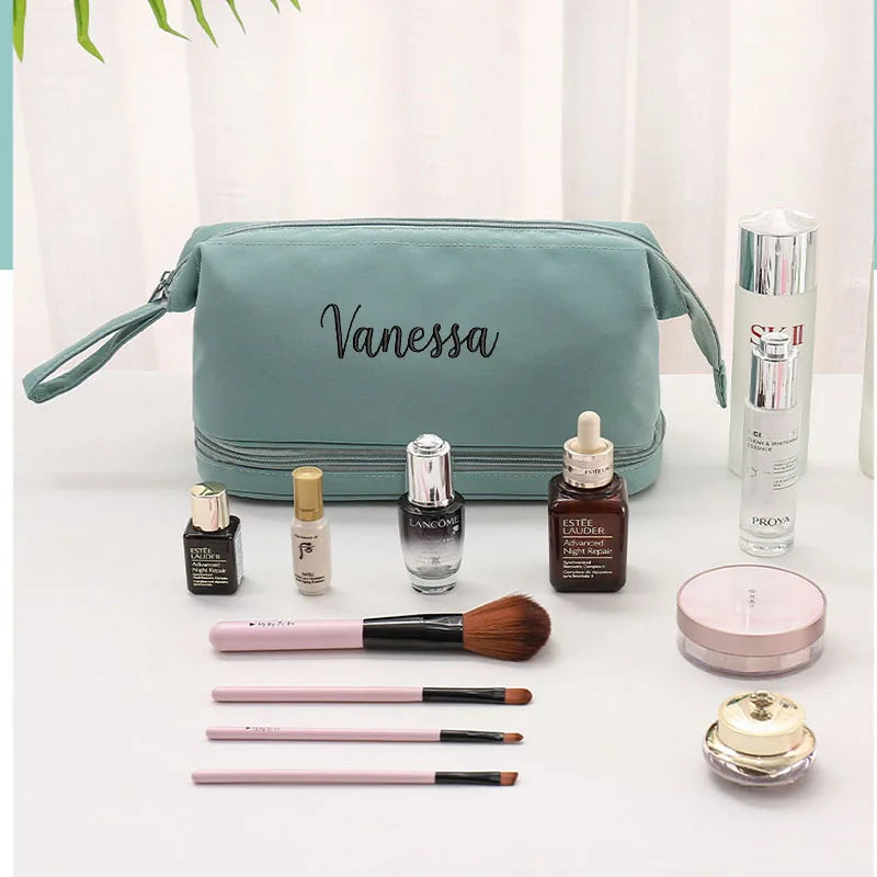 Personalized Nylon Embroidery Double Wash Bag