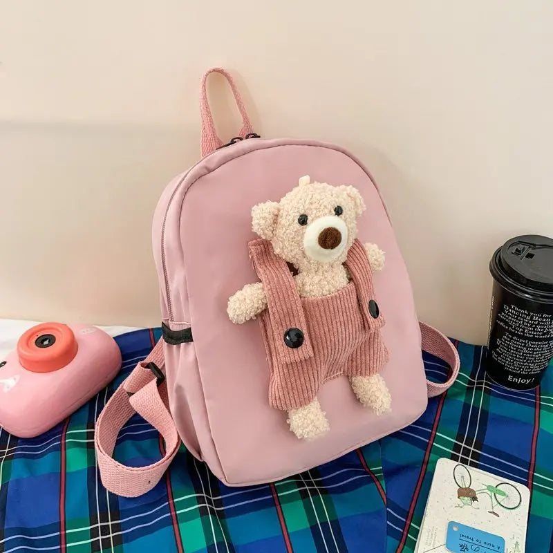 Personalized Toddler Backpack Plush Bear Preschool Bag Kids Name Backpack