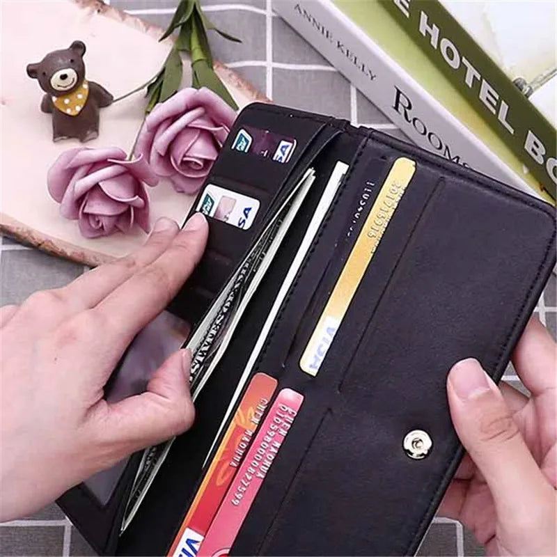 Personalized Hasp Long Wallet for Him with Two Pictures