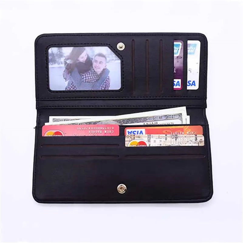 Personalized Hasp Long Wallet for Him with Two Pictures
