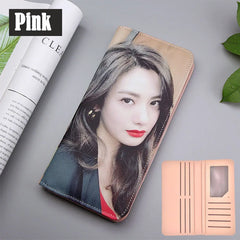 Personalized Hasp Long Wallet for Him with Two Pictures
