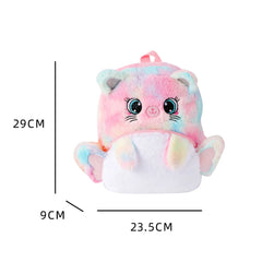 Personalized Winter Unicorn Children's Plush Backpack Embroidered Name