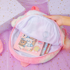 Personalized Winter Unicorn Children's Plush Backpack Embroidered Name